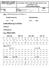 Đề thi khảo sát chất lượng đầu năm môn Toán Lớp 3 - Năm học 2015-2016 - Trường Tiểu học Tường Sơn